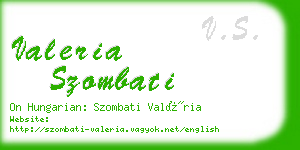 valeria szombati business card